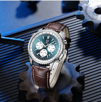 QINGXIYA Luxury Man Watch Quartz Waterproof Luminous Date Chronograph Leather Men Wristwatch Military Sports Men's Watches Reloj