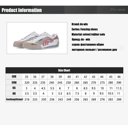 Pro Do-win Fencing Shoes for Kids and Adults, Professional Fencing Shoes, Anti-Slip Sneakers, Lightweight Genuine Leather Competition Footwear