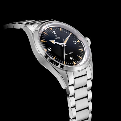 Thron T026 38mm Watch Sapphire Crystal 316L Stainless Steel PT5000/Swiss Ronda Automatic Movement Vintage Style Men's Watch