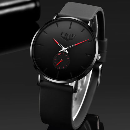 Reloj para hombre LIGE: estilo deportivo y moderno, marca de lujo, resistente al agua, diseño minimalista y ultradelgado, reloj de cuarzo para hombre
