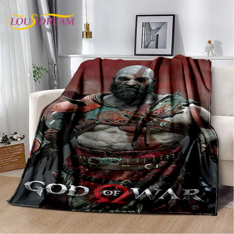 God of War Game Gamers Kratos Soft Plush Blanket,Flannel Blanket Throw Blanket for Living Room Bedroom Bed Sofa Picnic Cover Kid