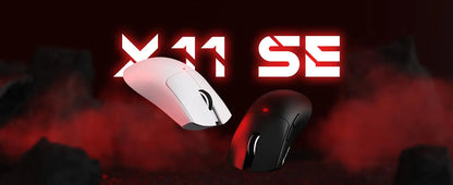 Ratón gaming inalámbrico ATTACK SHARK X11SE, trimodo, superligero de 63g con sensor PAW3311, 22000 DPI, batería de 300mAh, doble controlador