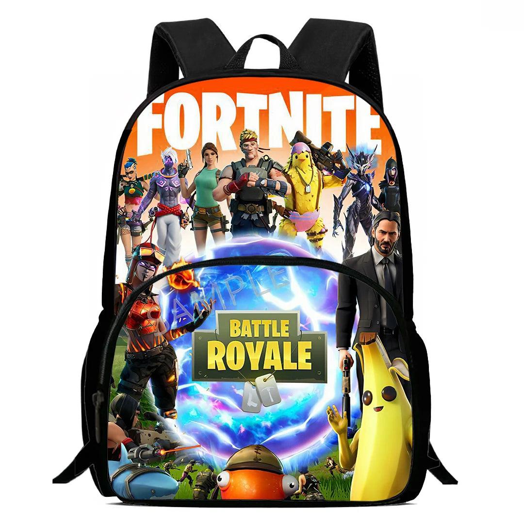 Kids School Backpack with Front Pocket, Light Weight Cartoon Fortnite Children Backpack For Age 6-9, Bags For Boys Girls