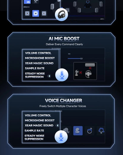 HaaYot Professional Wireless Gaming Bluetooth 6.0 Headset, 7.1 Virtual Surround Sound, Low Latency 15ms for PC, PS5, Mobile, Switch