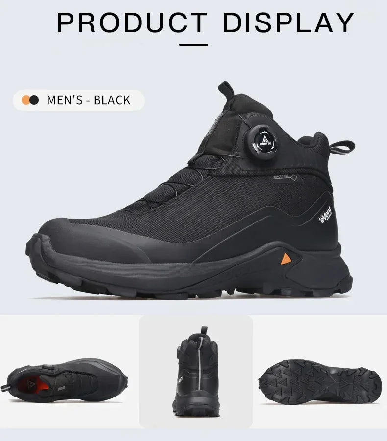 HUMTTO Lederschuhe für Herren Winter Camping Outdoor Herren-Sportschuhe Atmungsaktive Trekkingstiefel für Männer Rutschfeste Wandersneaker