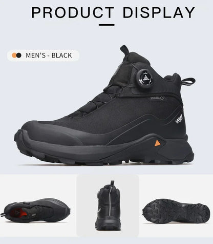 HUMTTO Lederschuhe für Herren Winter Camping Outdoor Herren-Sportschuhe Atmungsaktive Trekkingstiefel für Männer Rutschfeste Wandersneaker
