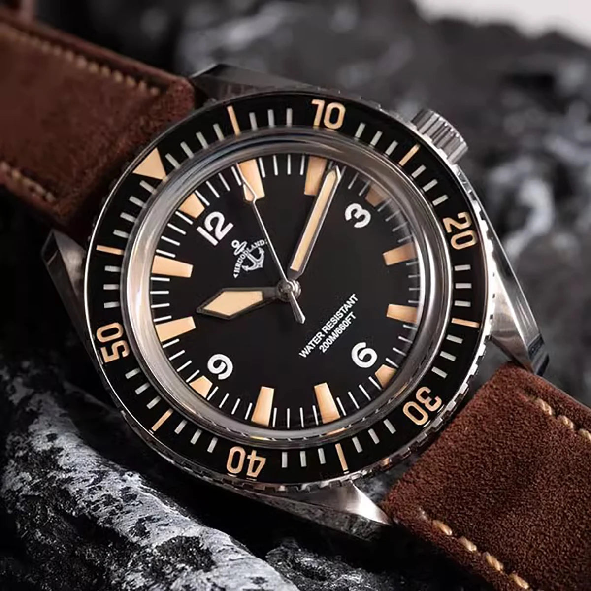 Hruodland 2026 new retro 41MM men's automatic mechanical watch Hangzhou K1 glass stainless steel waterproof 20Bar C3 reloj hombr