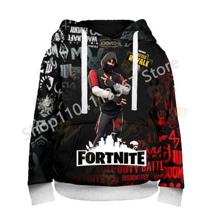 Sudaderas con capucha Llama Battle Royale F-Fortnited con estampado 3D para hombre, mujer y niños, sudaderas para niño y niña, pulóver streetwear verde
