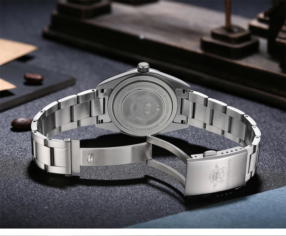 ADDIESDIVE HOT AD2030 36mm Men's Watch No Logo Sports Bubble Mirror Pot Cover Glass 10Bar Quartz Wristwatches