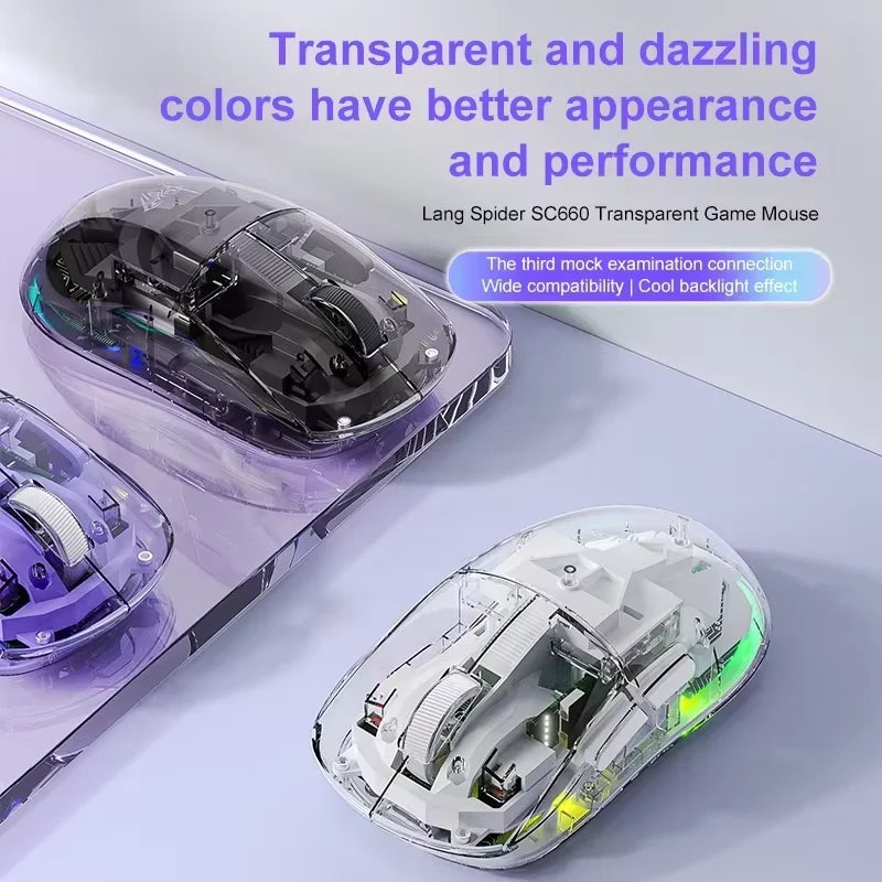 AULA SC660 kabellose Bluetooth-Maus, E-Sports-Maus mit Drei-Modus-Verbindung, leichte Maus, Type-C-Aufladung, für Gaming, Büro, Mädchen und Jungen