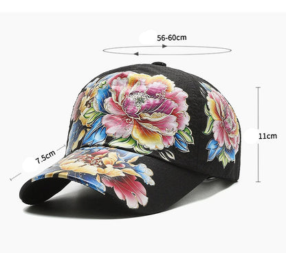 Summer Quick Dry Baseball Cap Men's and Women's Flower Sun Hats Printed Chinese Style Floral Sun Hats Outdoor Hats