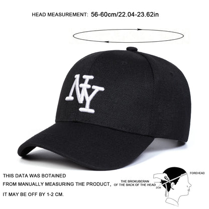 Unisex NY Letter Embroidery Baseball Caps Spring and Autumn Outdoor Adjustable Casual Hats Sunscreen Hat Sports Cap