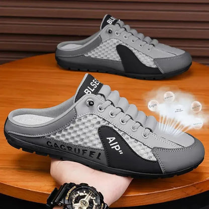 Slip-On-Sportschuhe für Herren mit Schnürung, atmungsaktivem Mesh, unisex, für Frühling und Herbst, niedrig geschnitten, flach, schnell und einfach anzuziehen