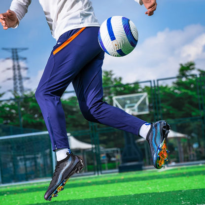 Chaussures de Football de sport pour hommes Fg/Ag, ongles longs, prairie artificielle pour adultes, chaussures spécifiques à l'entraînement durables, chaussures hautes antidérapantes