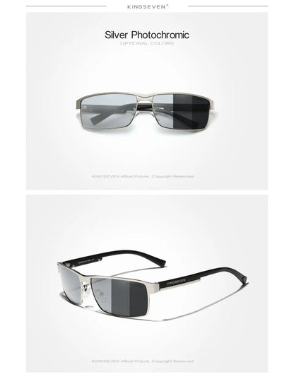 KINGSEVEN Men Polarized Photochromic Sunglasses Design Women Chameleon Sun Glasses UV400 Anti-glare Driving Square Eyeglasses