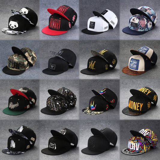 Men's Letter Embroidery All-match Flat Brim Baseball Cap Ladies Summer Hip Hop Hats Outdoor Shade Adjustable Casual Peaked Caps