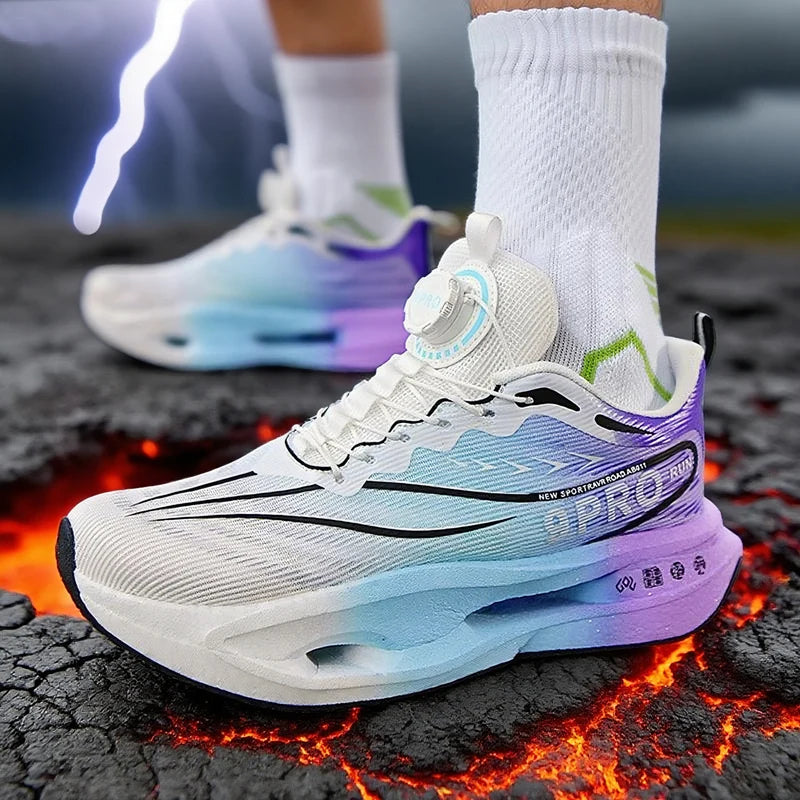 Unisex Performance Carbon Plate Running Shoes Wide Fit Non-Slip Breathable Racing Sports Sneakers for Men Women Workout Marathon