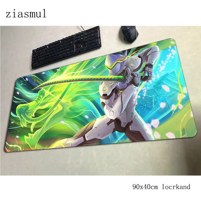 Overwatch-Mauspad 90x40cm, ästhetisches Gaming-Mauspad, wunderschönes personalisiertes Mauspad, Tastatur- und PC-Unterlage