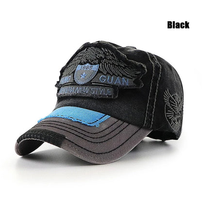 Eagle Soars In The Sky And Flies Freely Eagle Embroidered Large Head Baseball Cap With 3 Wizes To Choose From