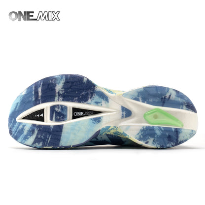 ONEMIX Sapatilhas de Corrida de Maratona em Nylon Carbon Board, Alívio de Impacto, Suporte Estável Profissional, Ressalto Ultraligeiro