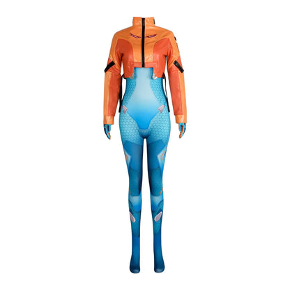 Costume cosplay Overwatch 2 Juno con parrucca, completo full set da eroina supporto, outfit per Halloween e Carnevale, Juno Teo Minh, donna e ragazza