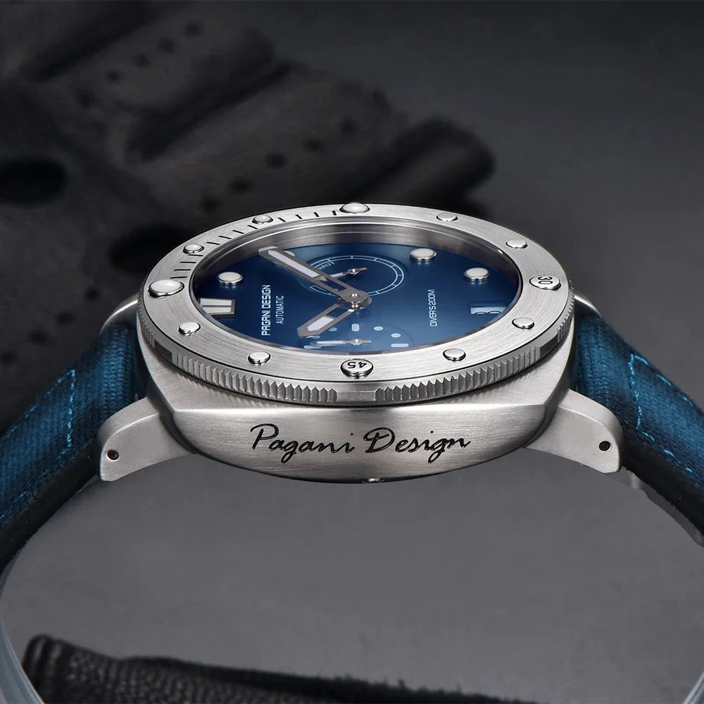 PAGANI DESIGN Men's Mechanical Watch Luxury Sapphire Glass Luminous Automatic Watch 200M Waterproof Stainless Steel Watch