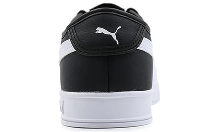 Puma Smash V2 Vulc SL, baskets de skate basses, légères et respirantes, style rétro, noir et blanc, 367308-01.
