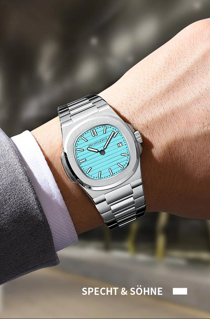 Specht & Söhne New Arrivals Men's Watch Rose Gold 5711 Classic Sports Watches Ultrathin Stainless Steel Sapphire 50M Waterproof