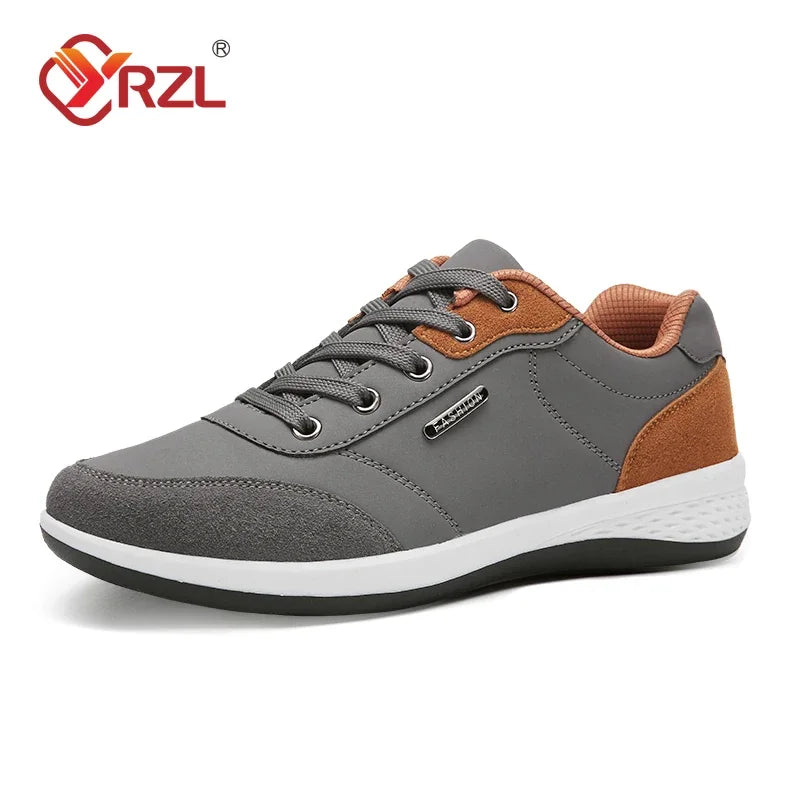 YRZL Scarpe da uomo primavera autunno impermeabili da passeggio, sneakers casual in pelle da uomo, scarpe sportive antiscivolo, calzature da tennis per uomo