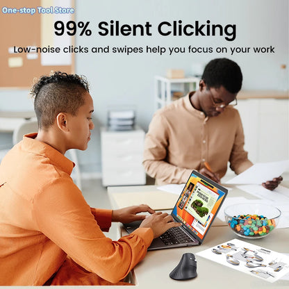 Mouse wireless Bluetooth 5.0 2.4G ergonomico 4000DPI con 6 pulsanti silenziosi per MacBook, tablet, laptop e computer PC