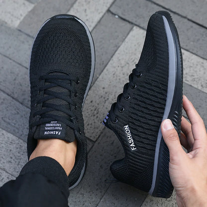 Men's Mesh Running Sneakers Athletic Gym Lightweight Men Casual Shoes 2025 Fashion Breathable Knit Walking Footwear Size 39-46