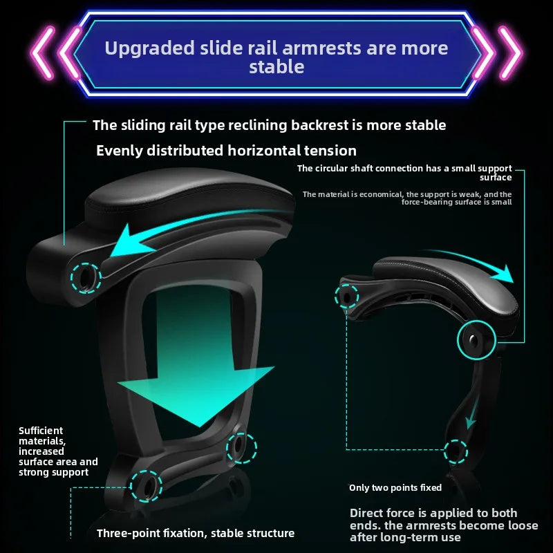 Cadeira gaming confortável, ergonómica e reclinável, com massagem e rotação, ideal para uso sedentário