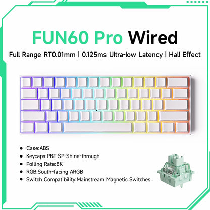 Akko MonsGeek FUN60 PRO&MAX HE Mechanical Keyboard Magnetic Switch 60% Gaming Keyboard Rapid Trigger 8K Custom Keyboard