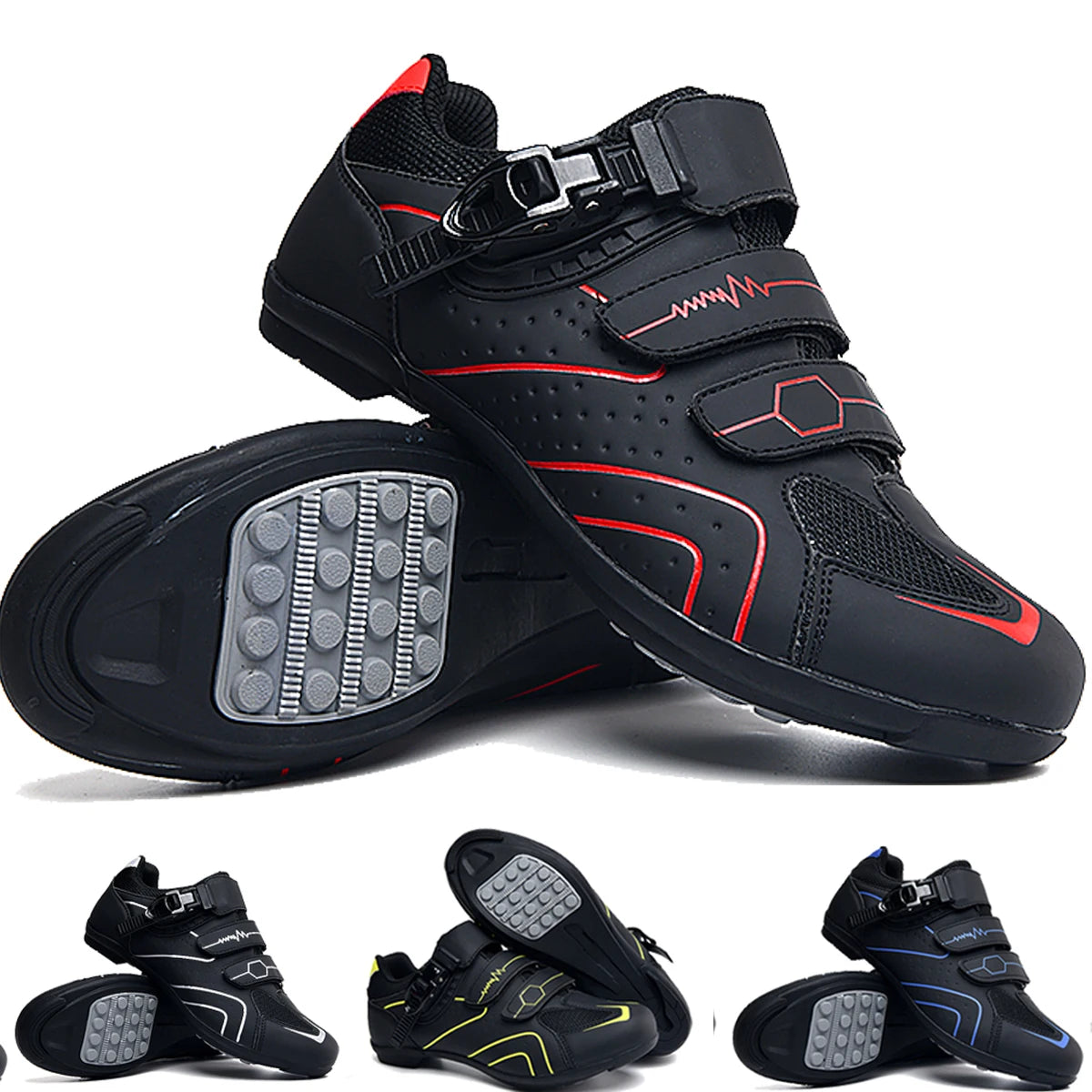 Neue Fahrrad-Sneaker für Herren mit Cleats – Speed-Fahrradschuhe für Damen, Fahrradschuhe mit Gummisohle