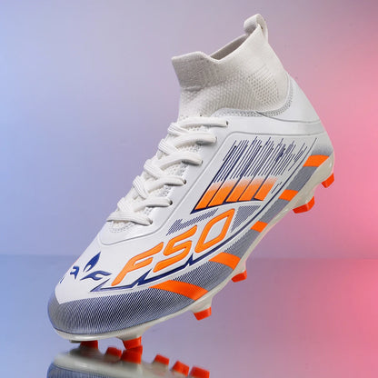 Nouvelles chaussures de football pour hommes, antidérapantes, à la cheville, chaussures de sport TF/FG, chaussures de football professionnelles pour garçons, baskets unisexes confortables