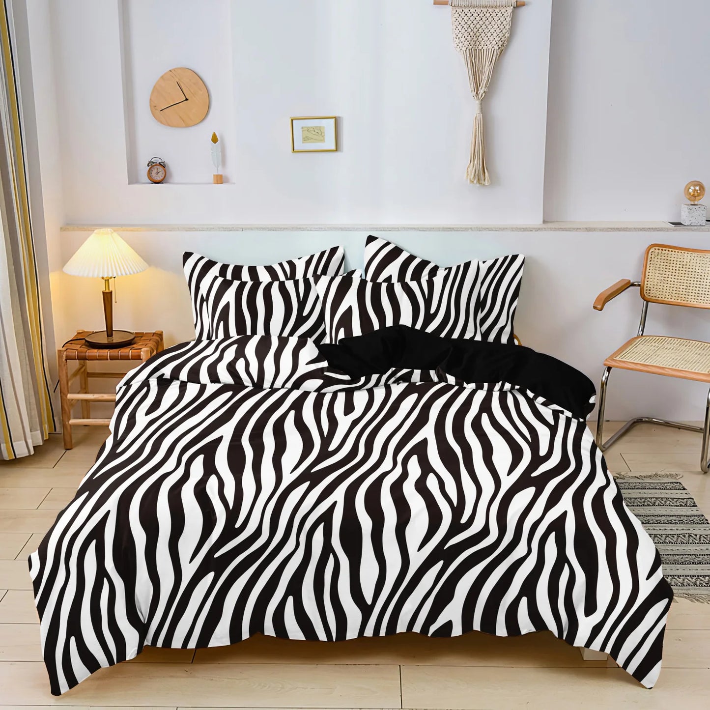 3pcs Bedding Set Rose Red Zebra Print Leopard Print Digital Print Duvet Cover Set,,Digital Print,Using A Family Hotel Dormitor