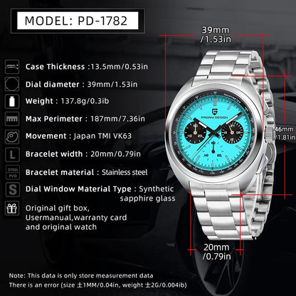 2026 Pagani Design Watch Luxury Men's Quartz Watch Speed Men's Chronograph Top Brand All-Steel Sapphire Diving Relógios Masculino