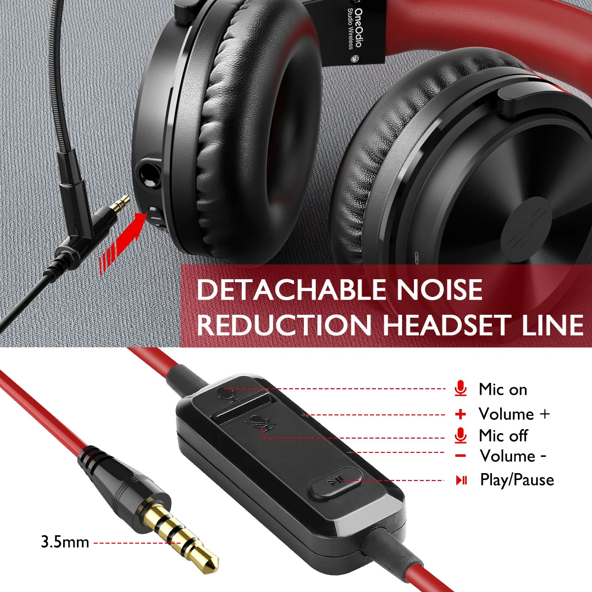 Cuffie da gaming wireless Bluetooth 5.2 OneOdio 110H – Autonomia di 110H, cuffie over-ear con bassi profondi e microfono, headset 2-in-1 cablato e wireless per PC PS4