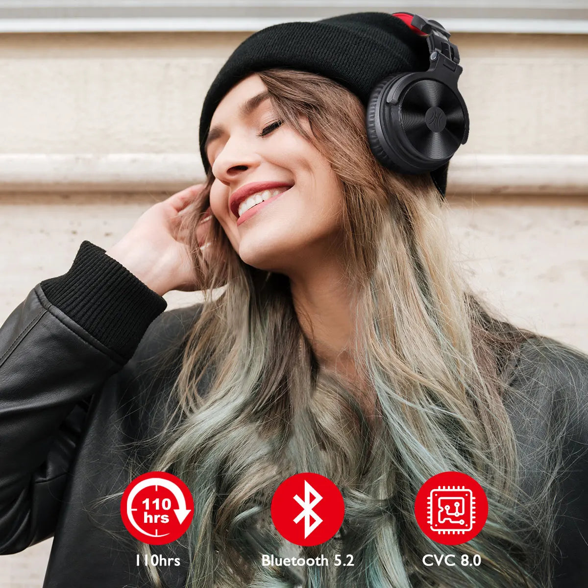 Cuffie da gaming wireless OneOdio Pro-M Bluetooth 5.2 HiFi stereo, autonomia 110H con microfono, bassi profondi, cuffie over-ear pieghevoli