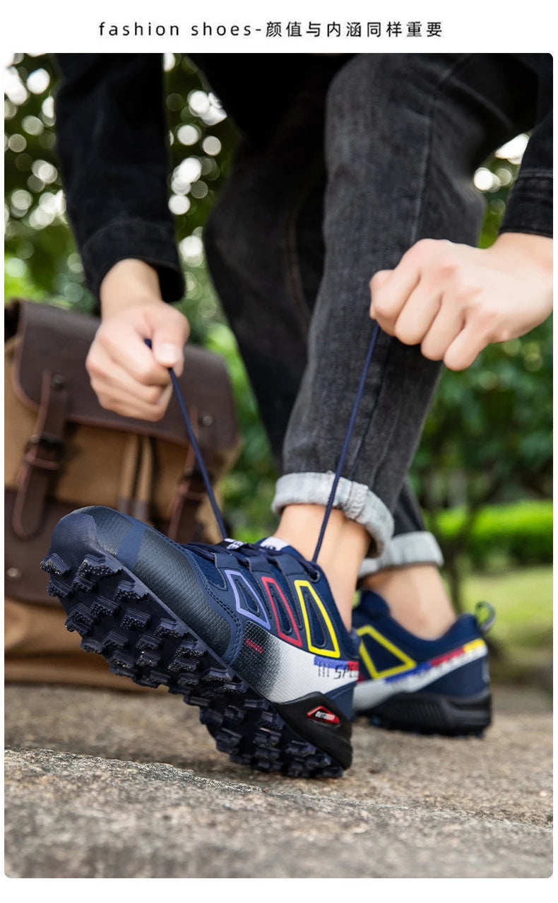 Men's Waterproof Hiking Shoes Wear-Resistant Outdoor Leather Hiking Hunting Tactical Sports Shoes