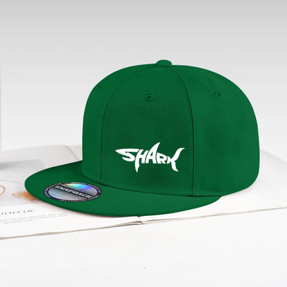 Shark Letter Print Flat-Brim Cap | Hip-Hop Street Style | Adjustable Size | Everyday Sports & Casual Flat-Brim Baseball Cap
