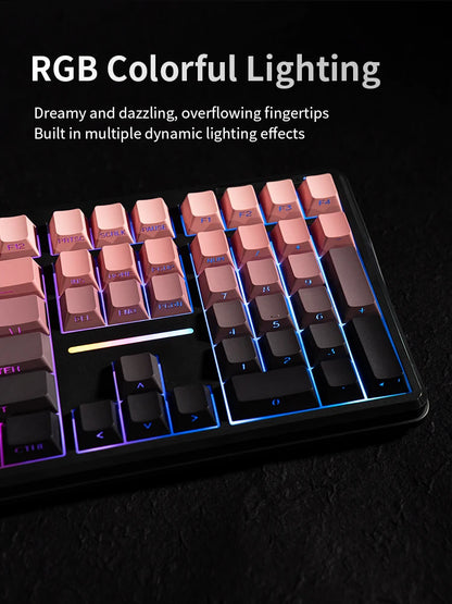 V108 Pro Bluetooth-Tastatur Büro, geräuscharm, 2.4G kabelgebunden & kabellos, vollständiges Layout mit RGB-beleuchteter Membran