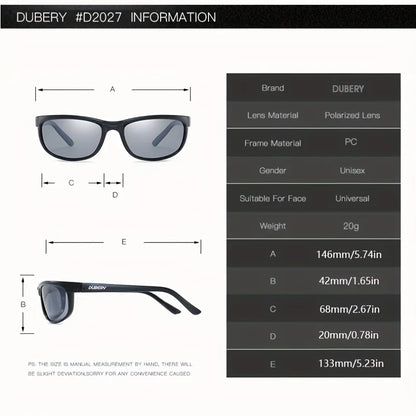 DUBERY Polarized UV400 Protection Sunglasses For Men And Women 10 Colors Model 2027
