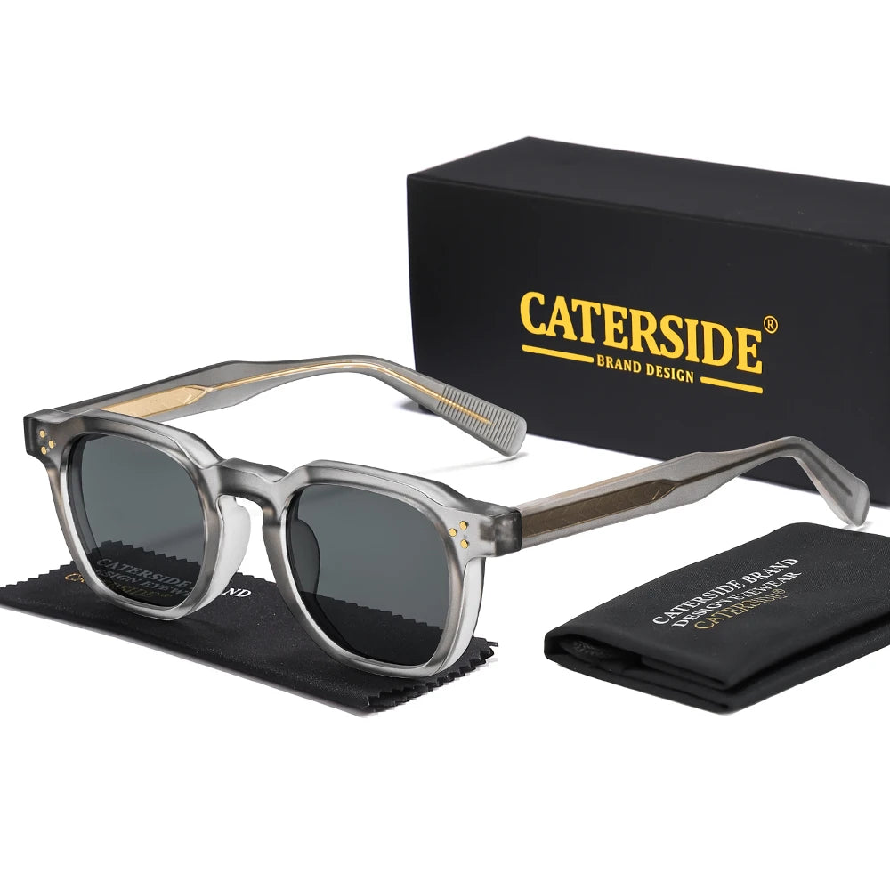 CATERSIDE New Fashion Men's Sunglasses Square Personalized Temple Tips Design Sun Glasses Women's Travel Party Festival Gift