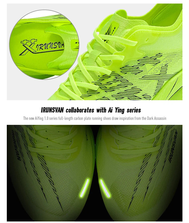 IRUNSVAN Carbon Plate Sports Shoes, Marathon Professional Running Shoes, Shock Absorbent Breathable Jogging Shoes, Unisex Model 095