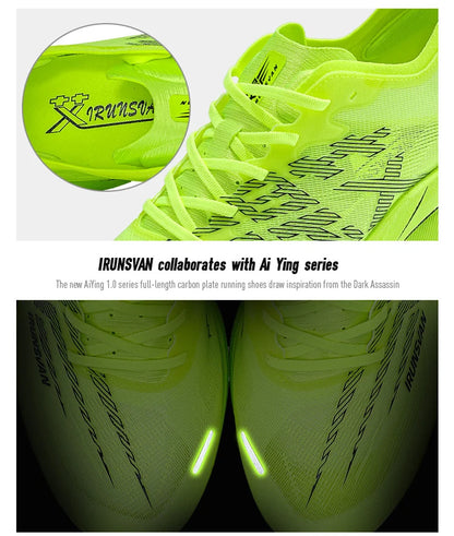 IRUNSVAN Carbon Plate Sports Shoes, Marathon Professional Running Shoes, Shock Absorbent Breathable Jogging Shoes, Unisex Model 095