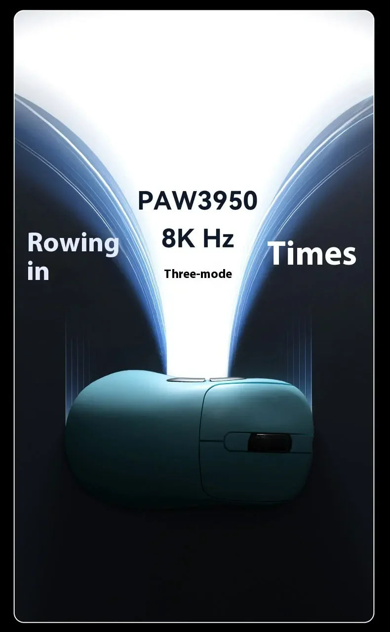 Ratón gaming inalámbrico Ajazz AJ179 APEX con base con pantalla a color, Bluetooth, PAW3395, batería de 400mAh, frecuencia de actualización de 8000Hz