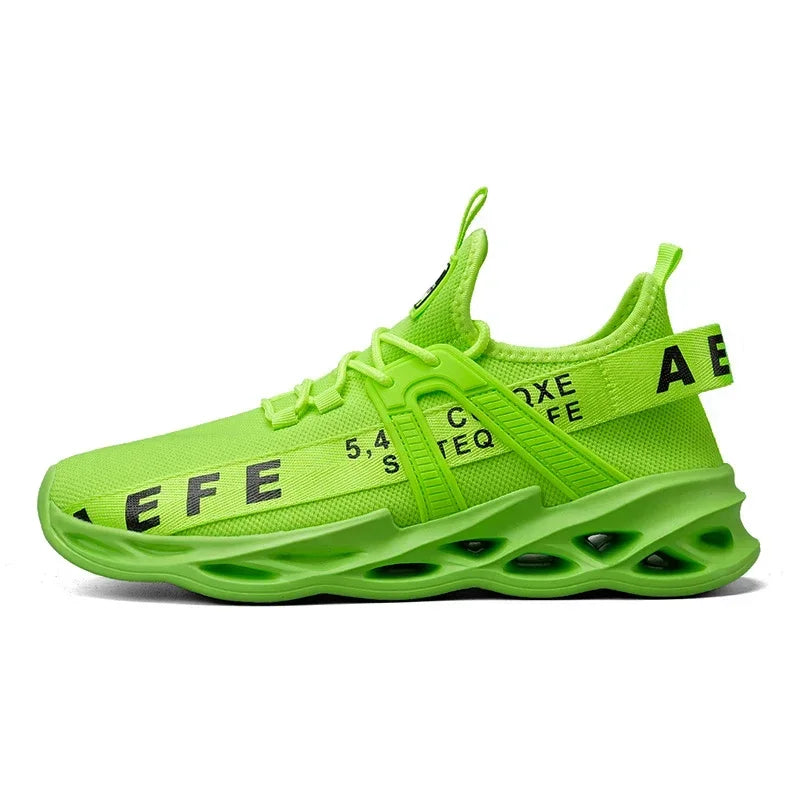 YRZL Mens Sneakers Lightweight Comfortable Mesh Breathable Sneakers Men Green Casual Shoes Thick Sole Running Shoes for Men