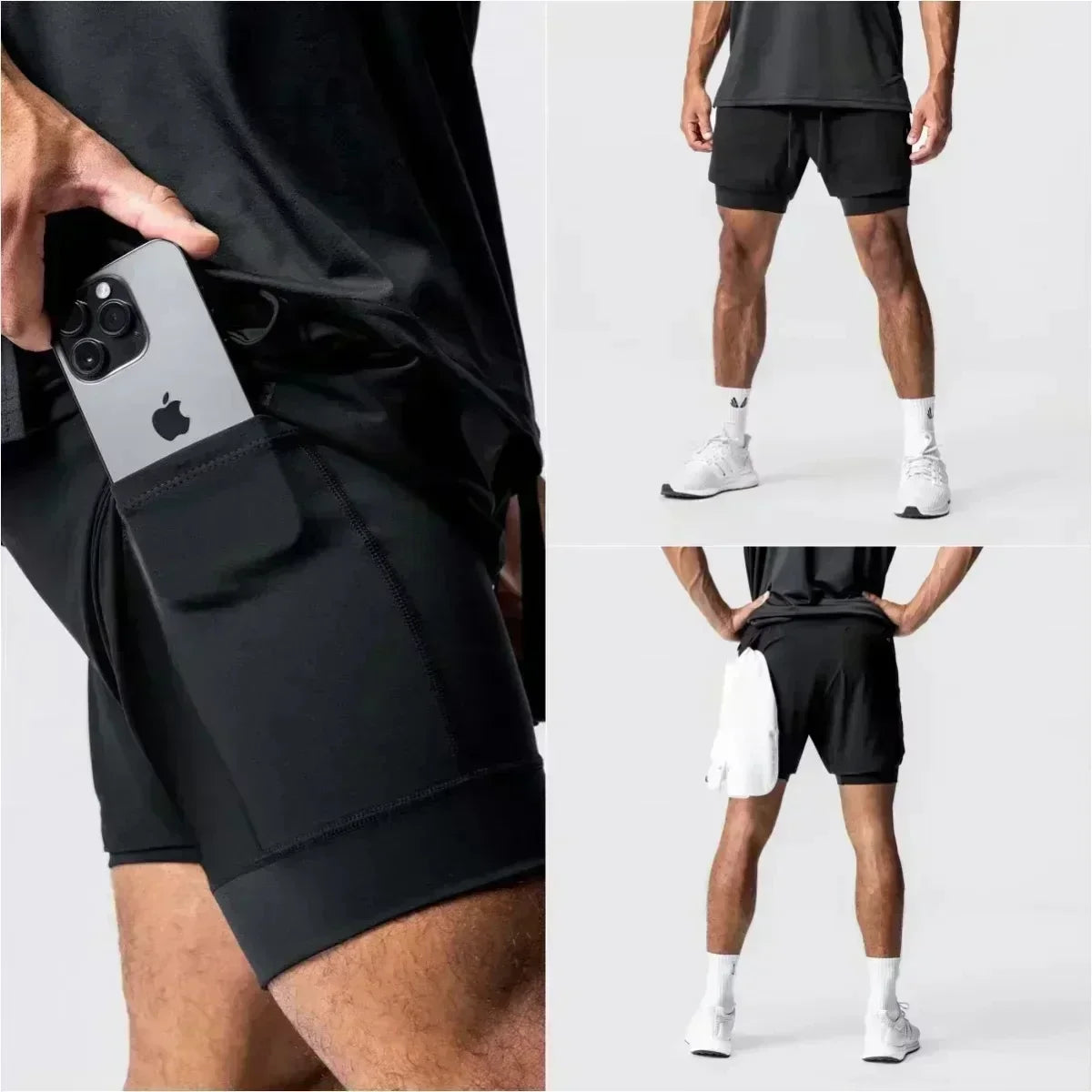 Dragon Ball Summer Men's Double Shorts Vegeta Japanese Anime Fake Two-piece 2-in-1 Fitness Sports Shorts Quick-Drying Y2K Pants