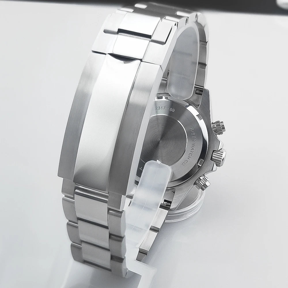 Custom Logo Panda Dial Daytona Homage Watch 40mm Stainless Steel Sapphire Ceramic Bezel Quartz Movement  Luxury Men RELOJ